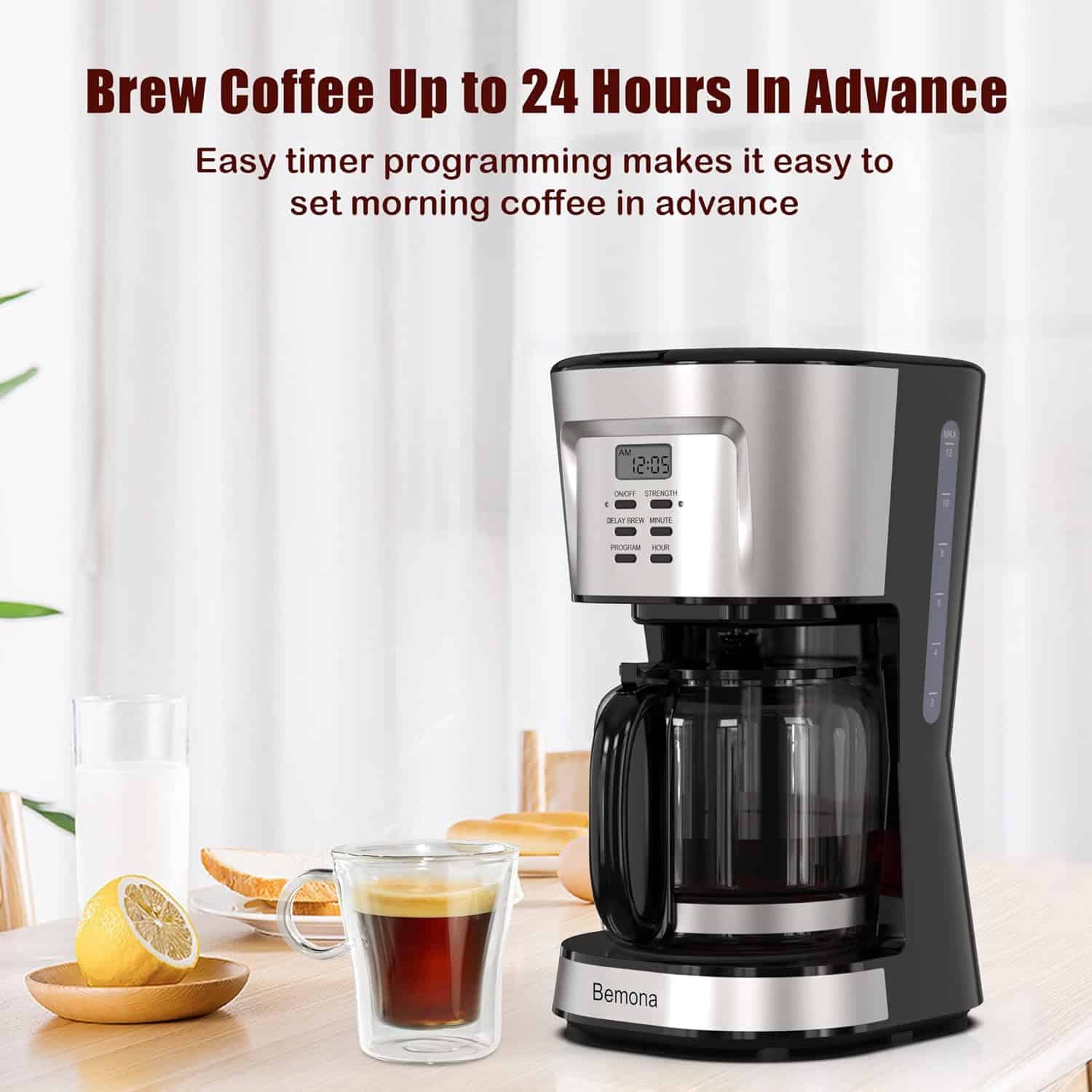 Bemona 12-Cup Brew Coffee Maker: The Perfect Programmable Drip Coffee Machine